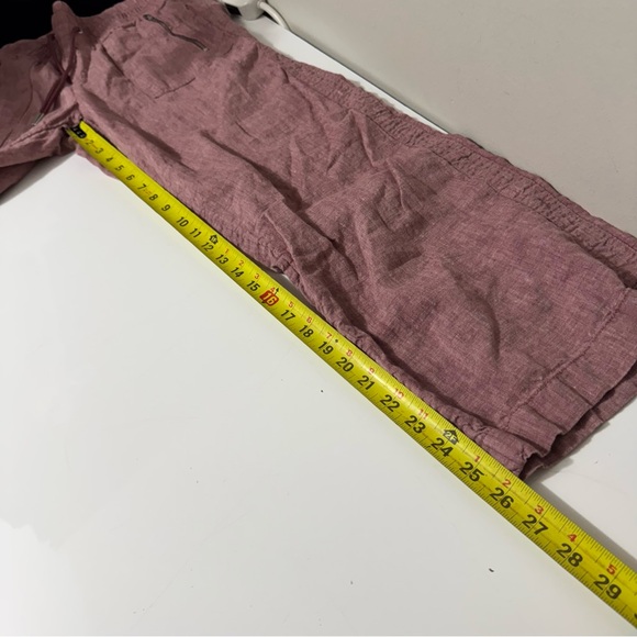 Athleta active leisure linen Dusty Rose Wide Leg Pants size 10P - Picture 7 of 9
